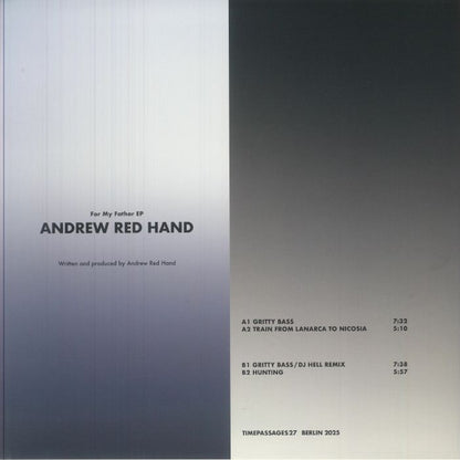For My Father EP vinyl cover by Andrew Red Hand with tracklist and gradient black and white background