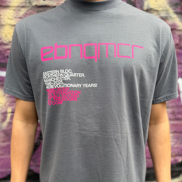 E Bloc 40th Anniversary T-Shirt (Grey / Pink)